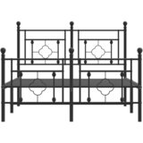  Metalni okvir kreveta uzglavlje i podnožje crni 120x190 cm | Eponuda.ba