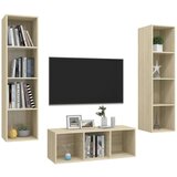 TV 3-dijelni set ormarića boja hrasta sonome od iverice | shoptok.hr