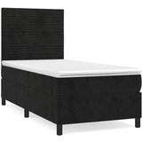  The Living Store Box spring postelja z vzmetnico črna 100x200 cm žamet - Box Spring Postelja, (21489074) | Shoptok.si