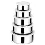  Set od 5 metalnih posuda sa plastičnim poklopcima | shoptok.hr