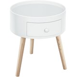 HOMCOM Stranska miza borov les, MDF premer 38 x 45V cm bela, (5000242670) | Shoptok.si