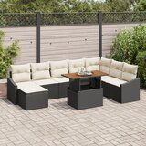 vidaXL set od 9 vrtnih sofa s jastučićima crni poli ratan Cijene