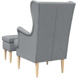  Fotelja s footstoolom 2 kom. Svjetlosiva Tkanina | shoptok.hr