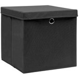 vidaXL kutije za pohranu s poklopcima 4 kom 28 x 28 x 28 cm crne | shoptok.hr