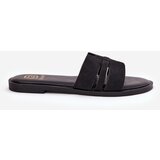 Boto Women's Flat Sandals With Cutouts Eco Suede Black Teterre | shoptok.hr