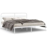 Metalni okvir za krevet s uzglavljem bijeli 193x203 cm | shoptok.hr