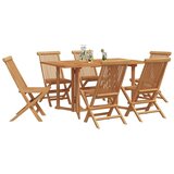  Vrtni set za objed 7 pcs Smeđa Čvrsto teak drvo | shoptok.hr