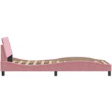 vidaXL Posteljni okvir z vzglavjem roza 90x190 cm žamet | Shoptok.si