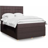 Krevet s oprugama i madracem tamnosmeđi 140 x 190 cm od tkanine | shoptok.hr