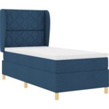 Box Spring Krevet s Madracem - Plava - 90x190 cm - Tkanina | shoptok.hr