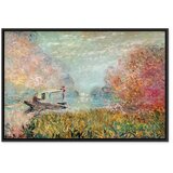  Slika - Claude Monet – Boat on the Seine 60x40 U crnom drvenom okviru | shoptok.hr