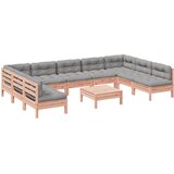  10-dijelni set vrtnih sofa s jastucima masivnog drva duglazije | shoptok.hr