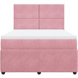  Krevet s oprugama i madracem ružičasti 140x190 cm baršunasti | shoptok.hr