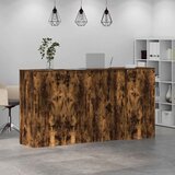  Sprejemna miza dimljeni hrast 200x50x103,5 cm inženirski les | Shoptok.si