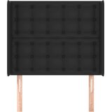  Uzglavlje s ušima crno 83x16x118/128 cm od umjetne kože | shoptok.hr