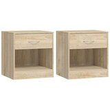  Nočna omarica 2 kosa s predalom barva hrasta, (20624025) | Shoptok.si