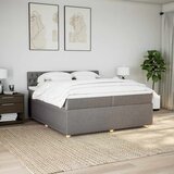  Krevet s oprugama i madracem smeđesivi 200x200 cm od tkanine | shoptok.hr