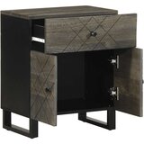  Noćni ormarić crni 50 x 33 x 60 cm od masivnog drva manga | Eponuda.com