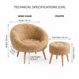 Atelier Del Sofa fotelja i tabure lida brown | Eponuda.com
