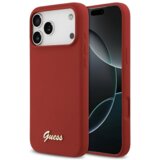  Maska Guess Silicone Script Metal Logo MagSafe Phone Case Cover za iPhone 17 Pro Max crvena | Eponuda.com