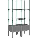  Vrtna sadilica s rešetkom svjetlosiva 80 x 40 x 142,5 cm PP | Eponuda.ba