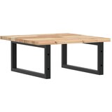  Zidna polica za umivaonik od čelika i masivnog bagremovog drva Smeđa 50 x 50 x 2 cm | Shoptok.si