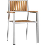 vidaXL Set vrtnih stolov Srebrna Tikov les Standard Ergonomsko | Shoptok.si