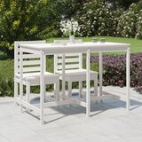 The Living Store Vrtna miza bela 159,5x82,5x110 cm trdna borovina - Vrtna Miza, (21466960) Cene