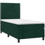Box spring krevet s madracem tamnozeleni 90x200 cm baršunasti | shoptok.hr