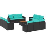 13-dijelni set vrtnih sofa s jastucima poliratan crni | shoptok.hr