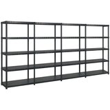 vidaXL Regal s policami 5-nadstropni črn 366x45,7x185 cm plastika | Shoptok.si