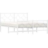  Metalni okvir kreveta uzglavlje i podnožje bijeli 135 x 190 cm | shoptok.hr