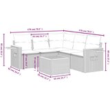  6-dijelni set vrtnih sofa od poliratana s jastucima crni | shoptok.hr