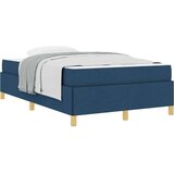  Postelja z vzmetnico Modra in bela 120 x 200 cm blago | Shoptok.si