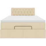 vidaXL Otomanski okvir kreveta s madraca krem 120x190 cm od tkanine | shoptok.hr