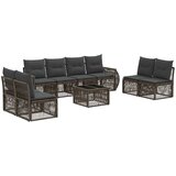 vidaXL Vrtna sedežna garnitura 9 pcs Siva in temno siva poli ratan, (5000270166) | Shoptok.si