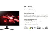 Acer 27″ Nitro QG1 FHD 180HzFHD,IPS,250cd,1ms,HDMIx2,DP,SPK+Audio out,Tilt -5 20,VESA 100×100,Crna | Eponuda.ba