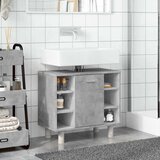 vidaXL Kopalniška omarica betonsko siva 60x32x53,5 cm iverna plošča | Shoptok.si