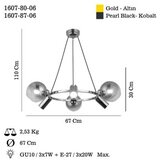 Opviq Luster Zerde-80-06, O14, 12cm, IP20 Zlatne boje | Eponuda.ba