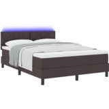 Box Postelja z vzmetnico z vzmetnico Temno rjava 140 x 200 cm blago, (5000127524) | Shoptok.si