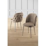 Hanah home set trpezarijskih stolica Axle 8 kom, kapućino tkanina Babyface, hromirane metalne noge | Eponuda.com