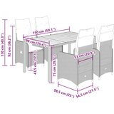  5-dijelni vrtni bistro set od poliratana s jastucima bež | shoptok.hr