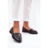 Laura Messi Leather Moccasins With Gold Decoration Black 2927 Cijene