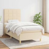  Krevet s oprugama i madracem krem 90 x 200 cm od tkanine | shoptok.hr