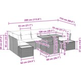 vidaXL 8-dijelni vrtni set za objedovanje s jastučićima Crni Poli Ratan Akacija | shoptok.hr