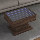vidaXL Stolić za kavu LED smeđa boja hrasta 70x50x45 cm drveni Cijene