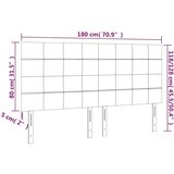 vidaXL LED uzglavlje smeđesivo 180x5x118/128 cm od tkanine | shoptok.hr