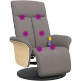  Masažni naslanjač z naslonjalom za noge taupe blago, (20920887) | Shoptok.si