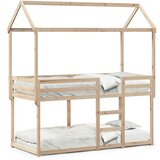  Krevet na kat s krovom 80 x 200 cm od masivne borovine | shoptok.hr
