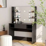 vidaXL Stolić za šminkanje s LED svjetlima 100 x 40 x 135 cm MDF crni | shoptok.hr